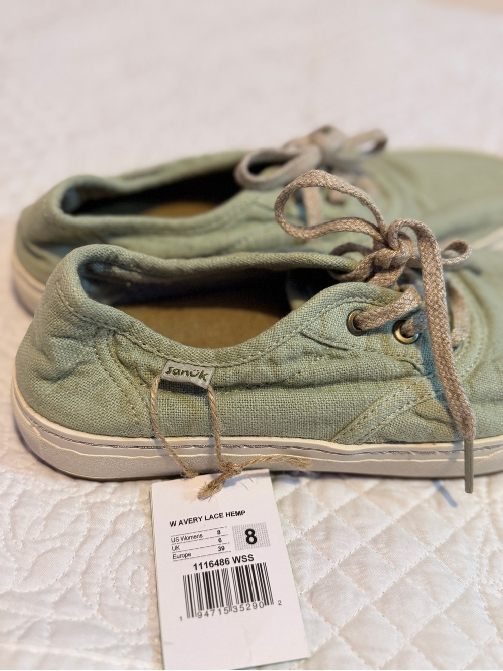 Sanuk Women’s Avery Lace Hemp Sneakers - Sage